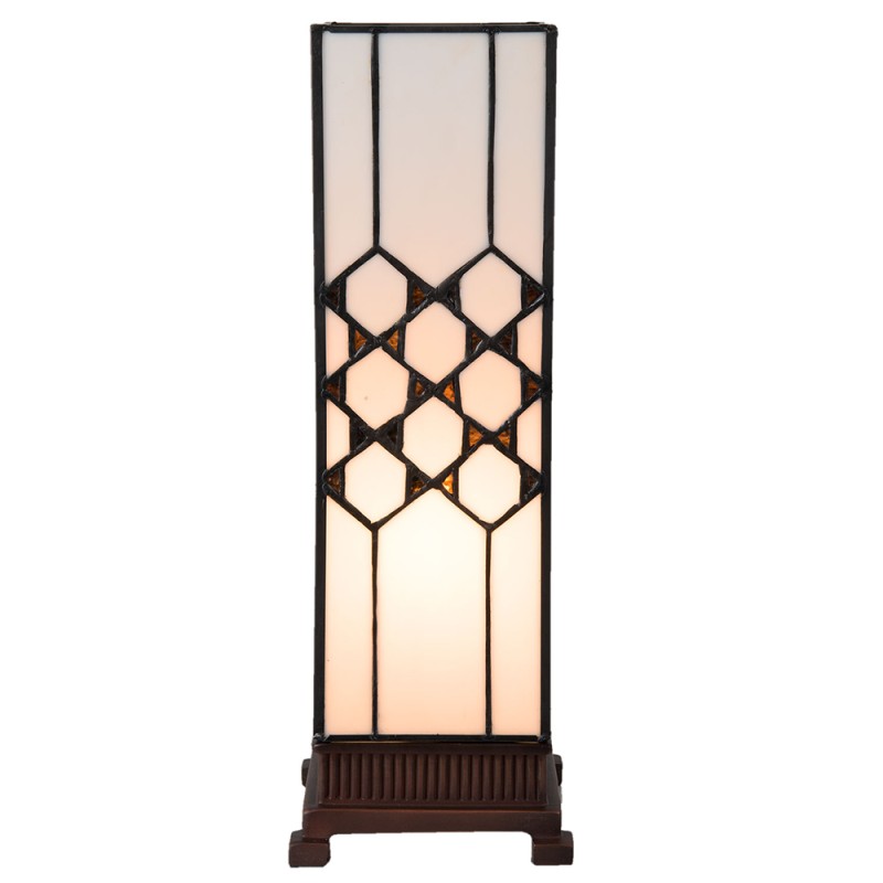 Lumilamp Lampada da tavolo Tiffany 12x12x36 cm Bianco Vetro