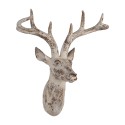 Clayre & Eef Decorazione murale Cervo 33x16x37 cm Beige Plastica