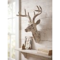 Clayre & Eef Decorazione murale Cervo 33x16x37 cm Beige Plastica