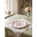 Clayre & Eef Assiette de petit d‚jeuner Ø 20 cm Rose Blanc Porcelaine Roses