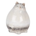 Clayre & Eef Image de décoration Chat 14x13x18 cm Gris Céramique