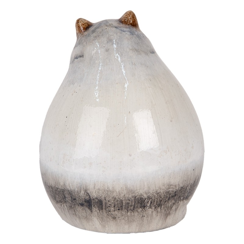Clayre & Eef Image de décoration Chat 14x13x18 cm Gris Céramique
