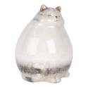 Clayre & Eef Image de décoration Chat 14x13x18 cm Gris Céramique