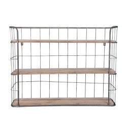Clayre & Eef Étagère murale 85x20x64 cm Marron Bois