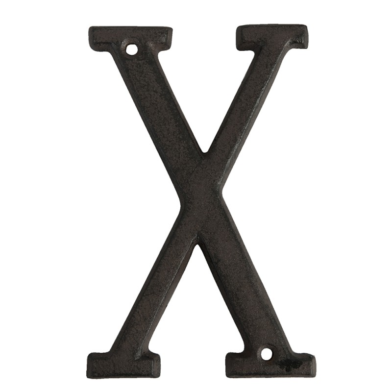 Clayre & Eef IJzeren Letter X 13 cm Bruin IJzer