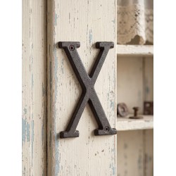 Clayre & Eef Lettera X di ferro 13 cm Marrone Ferro