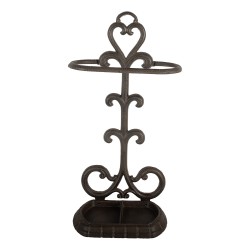 Clayre & Eef Regenschirmst„nder 29x13x56 cm Braun Metall Herz