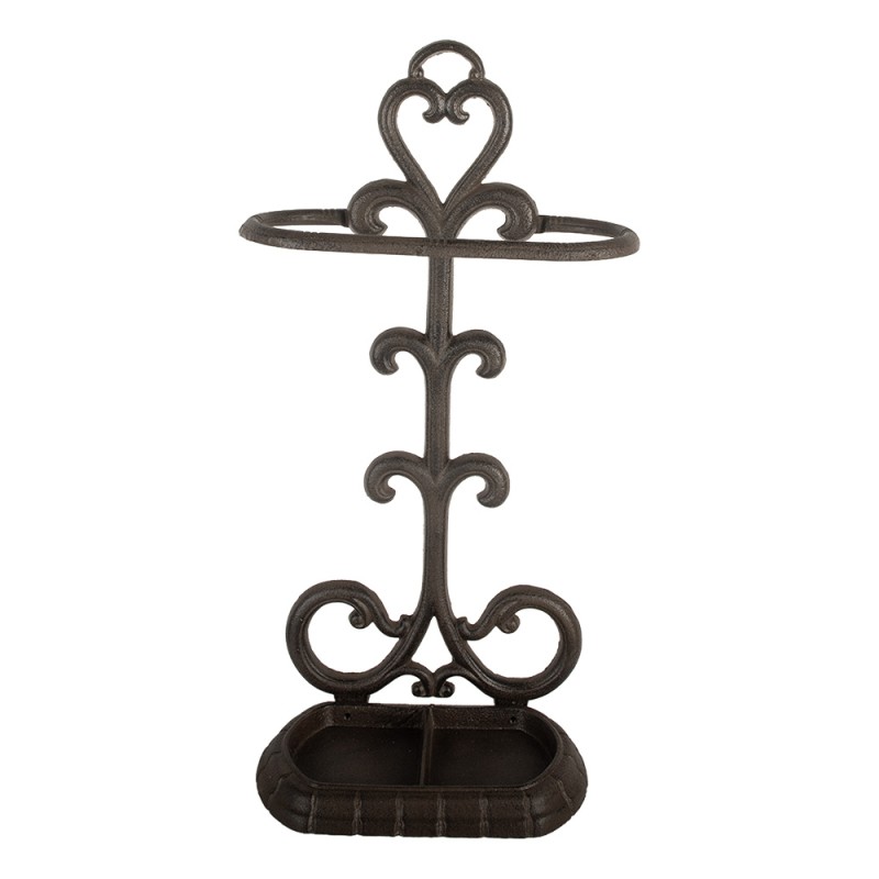 Clayre & Eef Regenschirmst„nder 29x13x56 cm Braun Metall Herz