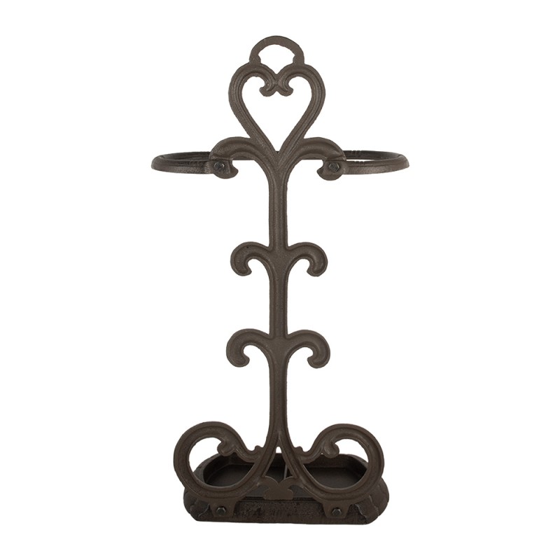 Clayre & Eef Regenschirmst„nder 29x13x56 cm Braun Metall Herz