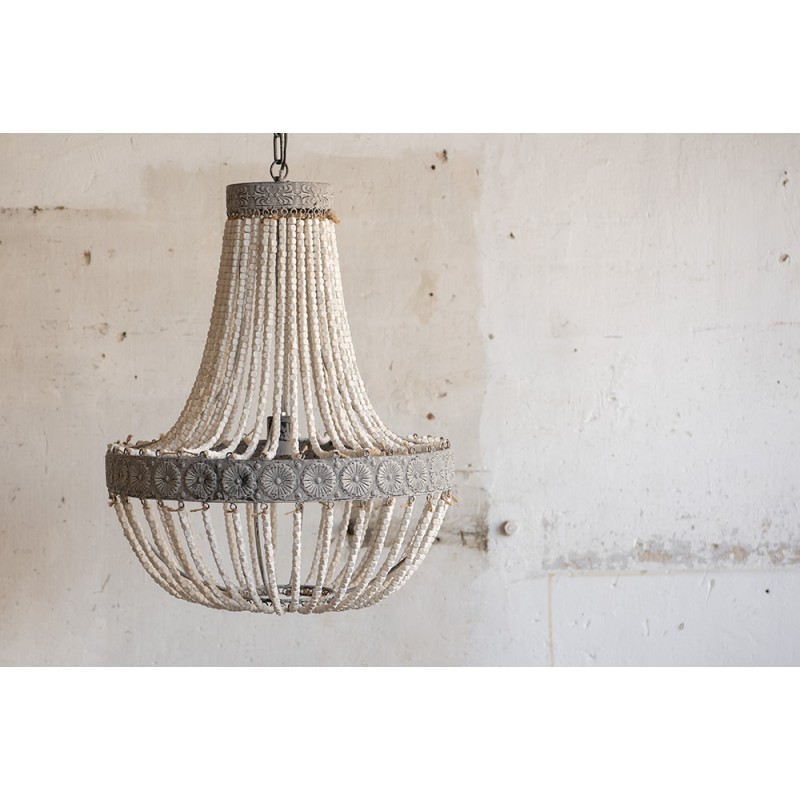 Clayre & Eef Hanglamp Ø 54x72 cm Grijs IJzer