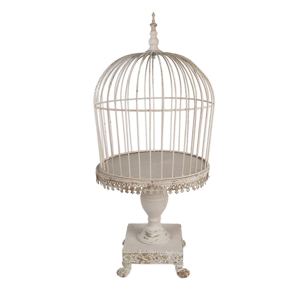 Clayre & Eef Vogelkooi Decoratie Ø 33x69 cm Beige IJzer afbeelding