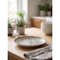 Clayre & Eef Breakfast Plate Ø 21x3 cm White Brown Ceramic