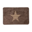 Clayre & Eef Bath Mat 58x38x2 cm Brown Polyester Star
