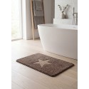 Clayre & Eef Bath Mat 58x38x2 cm Brown Polyester Star