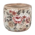 Clayre & Eef Blumentopf Ø 8x7 cm Grau Keramik Blumen