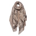 Juleeze Sjaal Dames Print 90x180 cm Beige Synthetisch