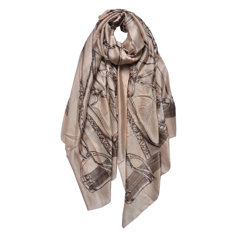 Juleeze Sjaal Dames Print 90x180 cm Beige Synthetisch