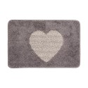 Clayre & Eef Bath Mat 58x38x1 cm Grey Polyester Heart