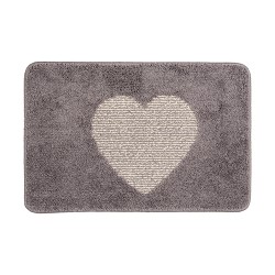 Clayre & Eef Tappetino da bagno 58x38x1 cm Grigio Poliestere Coure