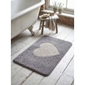 Clayre & Eef Bath Mat 58x38x1 cm Grey Polyester Heart
