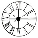 Clayre & Eef Orologio da parete Ø 80 cm Nero Metallo