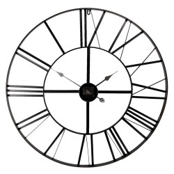 Clayre & Eef Wandklok Ø 80 cm Zwart Metaal