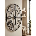 Clayre & Eef Orologio da parete Ø 80 cm Nero Metallo