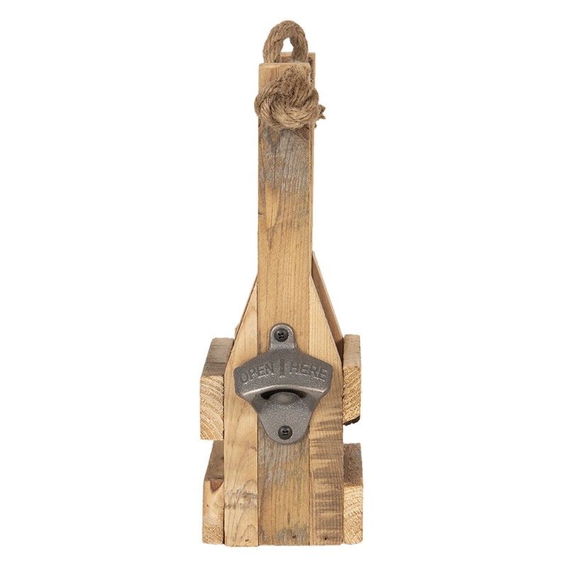 Clayre & Eef Bottle Holder 9x10x29 cm Brown Wood