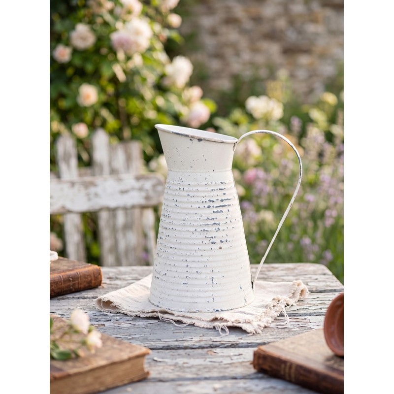 Clayre & Eef Pichet de décoration 20x15x24 cm Beige Fer