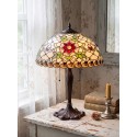 Lumilamp Lampshade Tiffany Ø 50x25 cm Beige Red Glass Rose