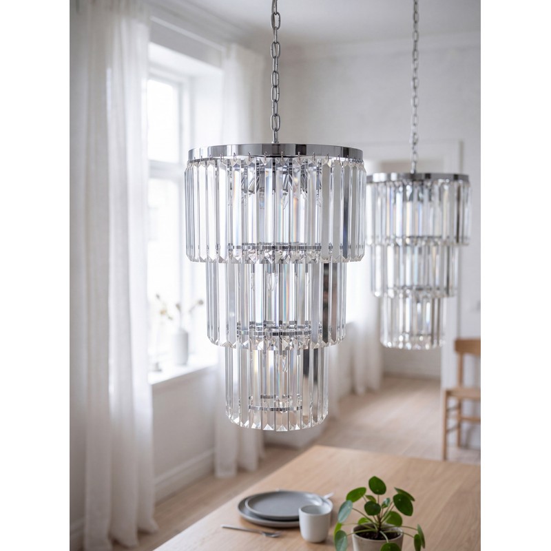 Lumilamp Chandelier Ø 47x74 cm Transparent Iron