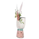 Clayre & Eef Bloempot Konijn 62 cm Wit Metaal