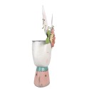 Clayre & Eef Bloempot Konijn 62 cm Wit Metaal