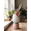 Clayre & Eef Bloempot Konijn 62 cm Wit Metaal