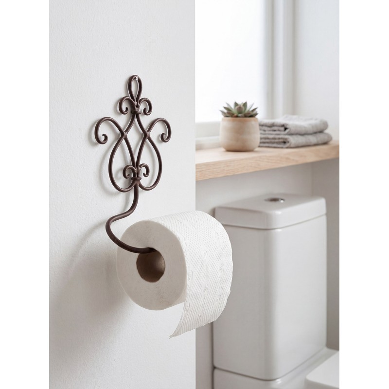 Clayre & Eef Porte-rouleau de papier toilette 17x7x22 cm Marron Fer