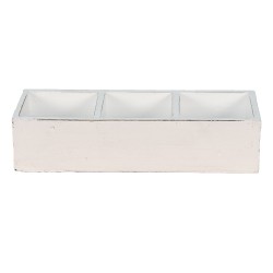 Clayre & Eef Scatola di legno 33x12x7 cm Bianco Legno