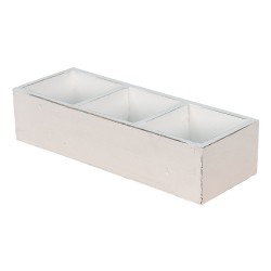 Clayre & Eef Scatola di legno 33x12x7 cm Bianco Legno