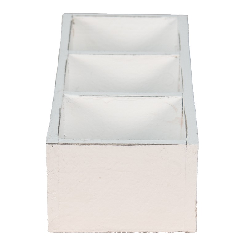 Clayre & Eef Holzkiste 33x12x7 cm Weiß Holz