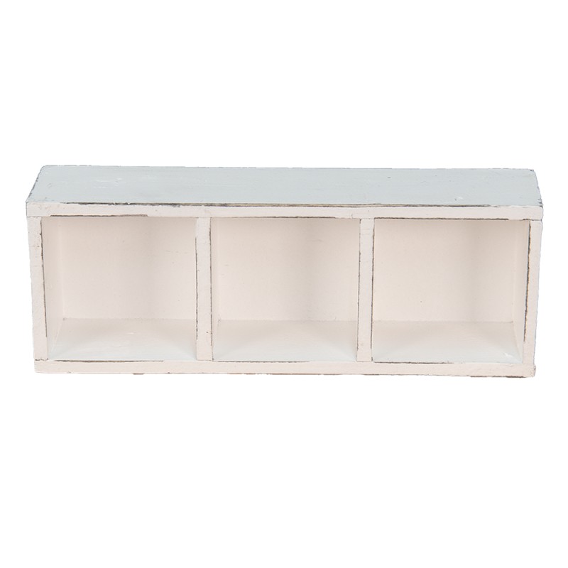 Clayre & Eef Holzkiste 33x12x7 cm Weiß Holz