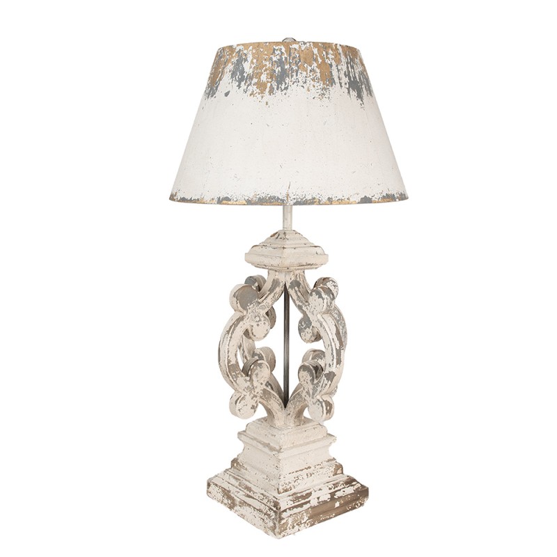 Clayre & Eef Tafellamp Ø 40x79 cm Beige Grijs IJzer
