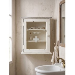 Clayre & Eef Armadietto per medicinali 32x18x36 cm Bianco Legno