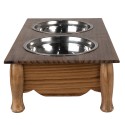 Clayre & Eef Food bowl dog 2x500 ml Brown Wood