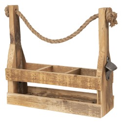 Clayre & Eef Bottle Holder 32x11x32 cm Brown Wood
