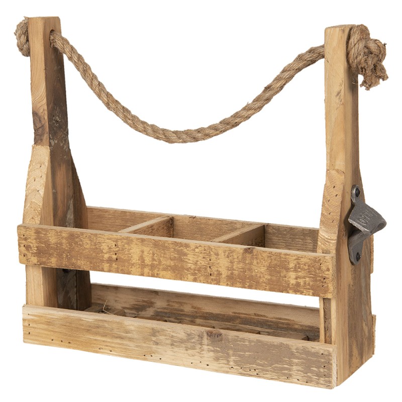Clayre & Eef Porte-bouteille 32x11x32 cm Marron Bois
