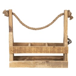 Clayre & Eef Porte-bouteille 32x11x32 cm Marron Bois