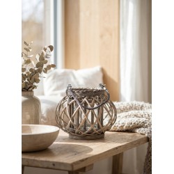 Clayre & Eef Wind Light Ø 28x20 cm Grey Wood