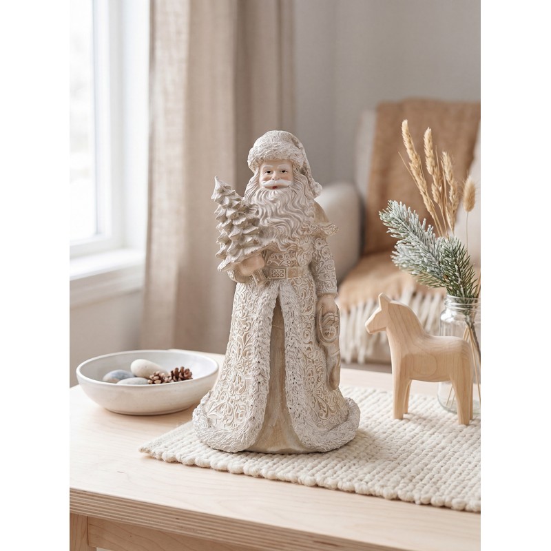 Clayre & Eef Statuetta Babbo Natale 15 cm Color oro Poliresina
