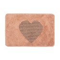 Clayre & Eef Bath Mat 58x38x1 cm Pink Polyester Heart
