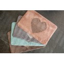 Clayre & Eef Bath Mat 58x38x1 cm Pink Polyester Heart