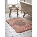 Clayre & Eef Bath Mat 58x38x1 cm Pink Polyester Heart